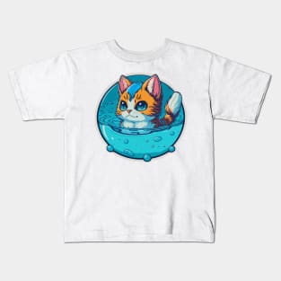 Water Elemental Cat Kids T-Shirt